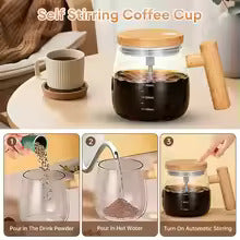 Self Mixing Glass Mug for Home & Office